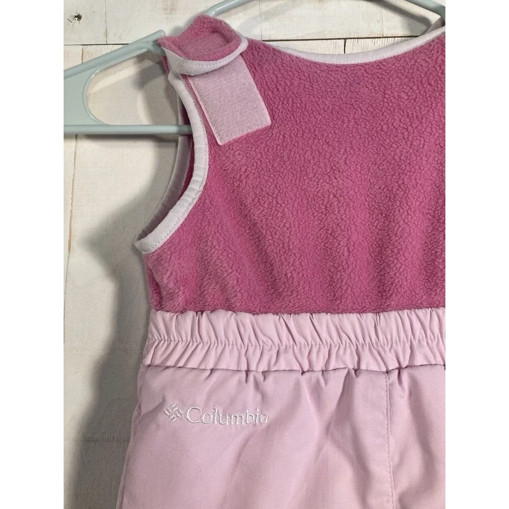 Vintage Columbia Baby Girls Pink SnowPants‎ Bib Heart 12 Months Winter Gear